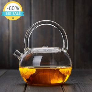 Heat Resistant Glass Tea Pot Cup Set Boil Water Warmer Chinese Tea Set Glass Tea Pot Cup Electric Kettle Tea Accessories Kitchen